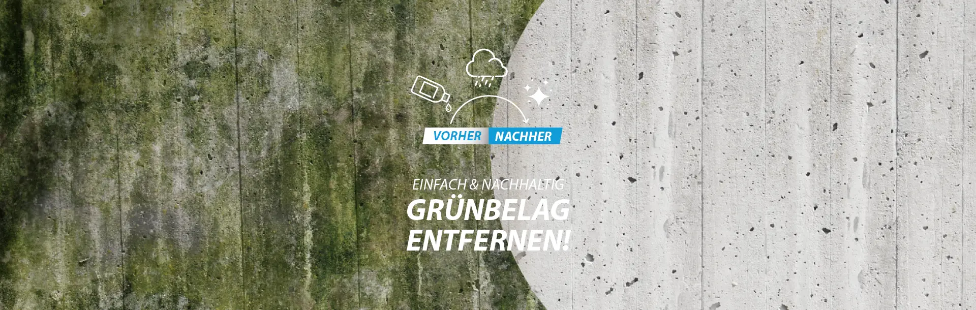 Grünbelag entfernen vorher-nachher