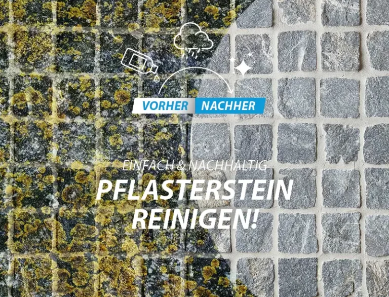 Pflasterstein reinigen vorher-nachher mobil