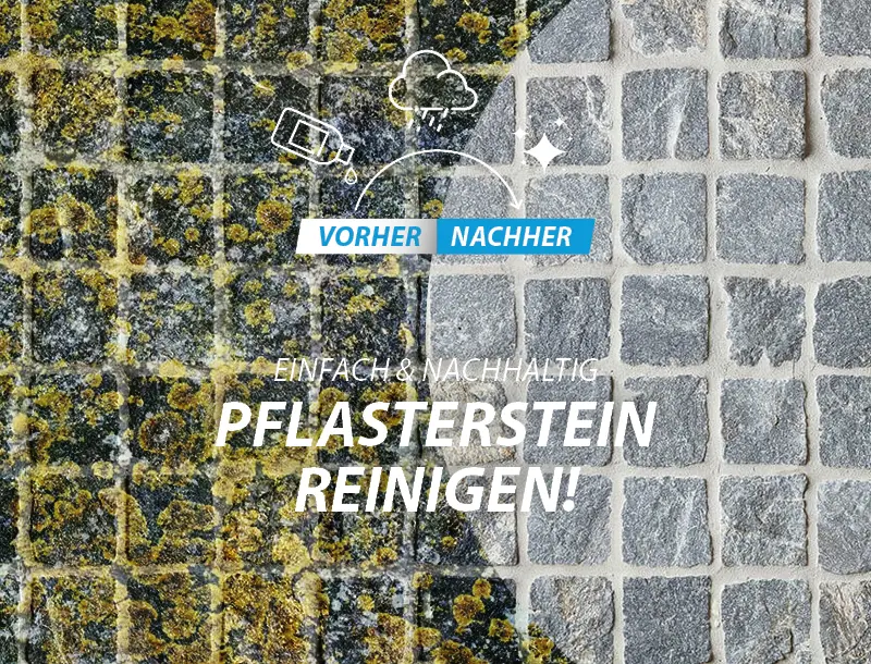 Pflasterstein reinigen vorher-nachher mobil